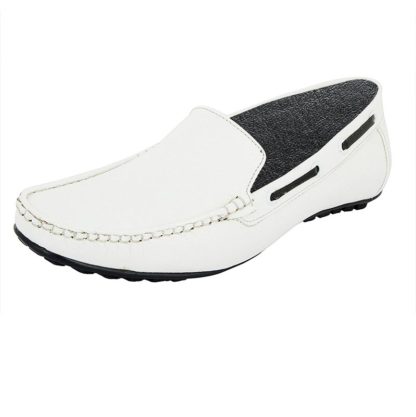 White Elevator Loafer Shoes