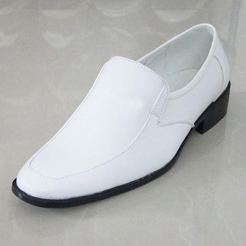 White Without Lace Elevator Shoes - White Elevator Shoes For Men